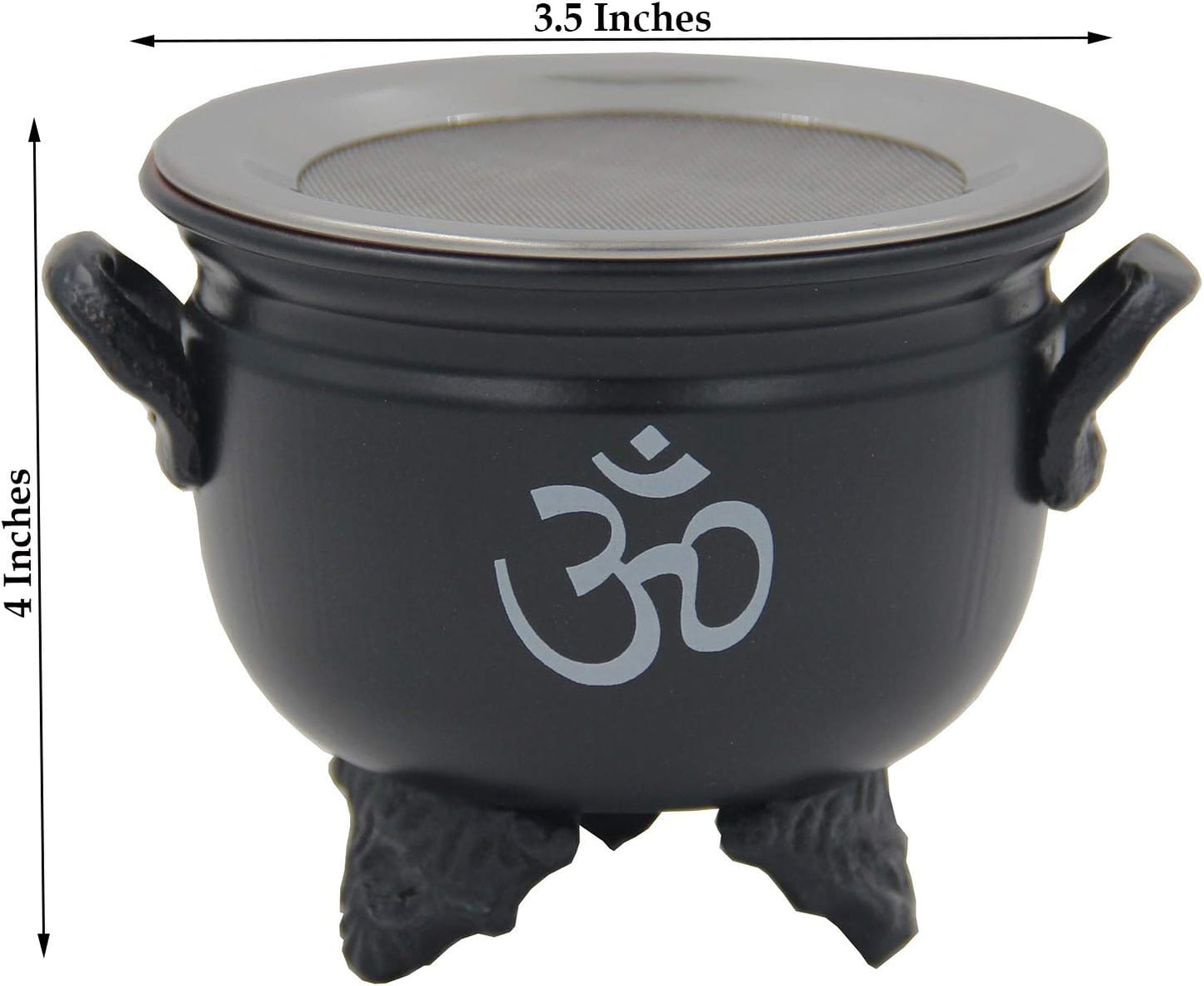 Large Metal Charcoal Incense Burner, OM Design