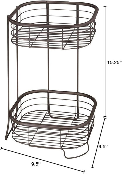 2 iDesign Forma Free Standing Bathroom or Shower Storage Shelves for Towels, Soap, Shampoo, Lotion, Accessories - Tier