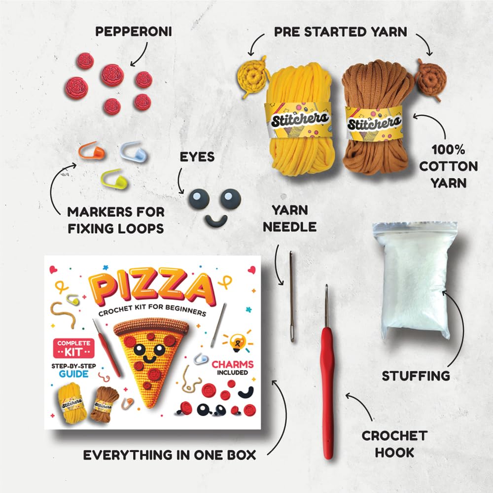 Stitchers Crochet Kit for Beginners Kids and Adults - Learn to Crochet Amigurumi Kit for Starters with Beginner Friendly Yarn and Step by Step Videos