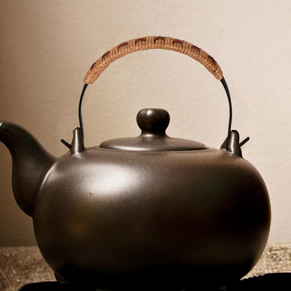 Luxshiny Rattan Metal Handle - Replacement for Ceramic Pot Teapot Whistling Kettle Grip