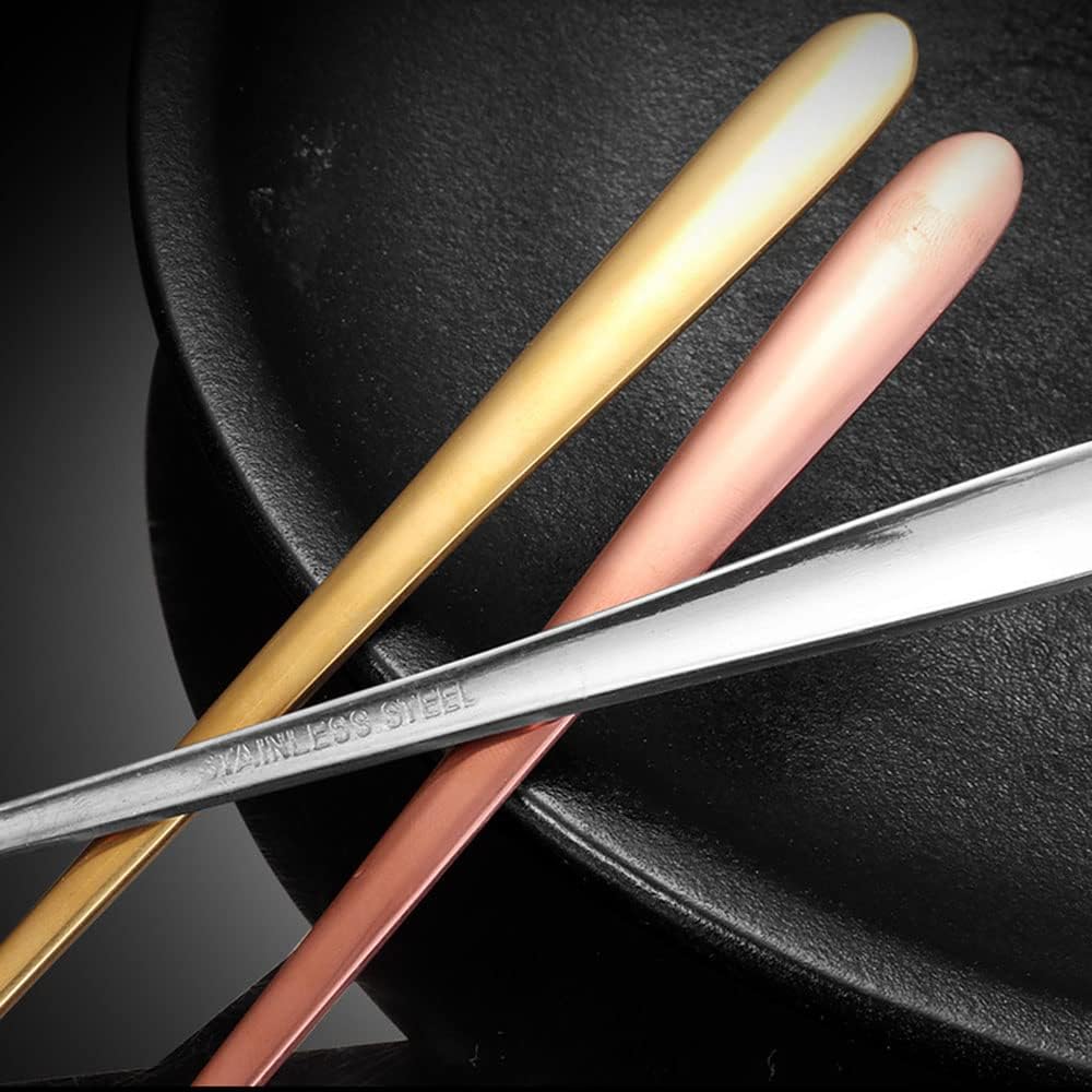 4 Pieces Stainless Steel Coffee Teaspoons, Long Handle Espresso Soup Ice Cream Dessert Spoons
