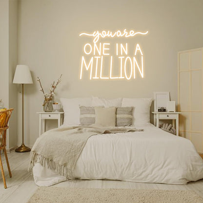 Neonawall Neon Sign for Wall Decor Light Up Letters Led Sign Birthday Party Gifts Led Decorative Night Signs Room Decor Supplies Birthday Party Signs for Home Bedroom Dorm (You Are One in A Million)
