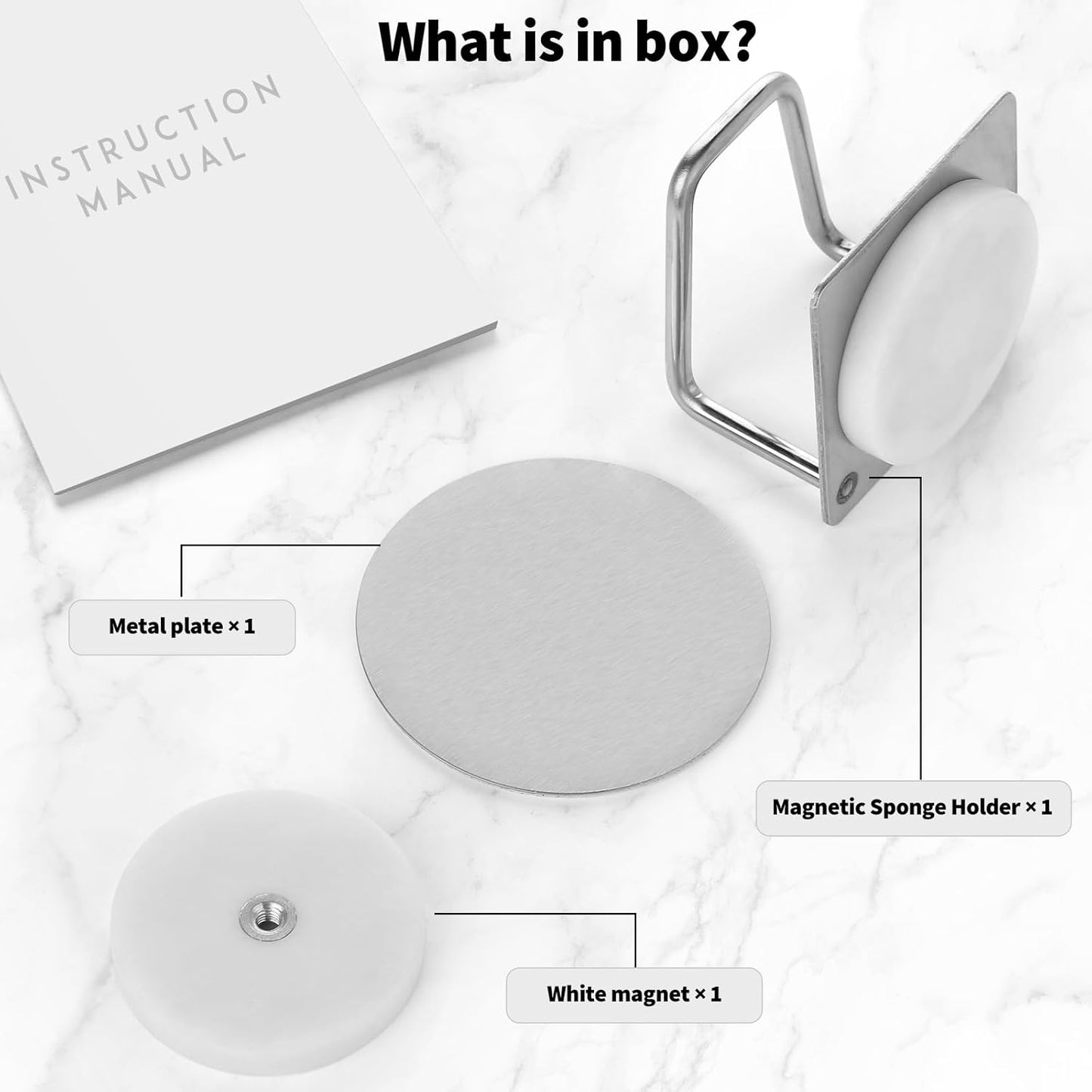 Everlling Sink,1 Magnetic Sponge Holder for Kitchen Pcs Strong Magnetic Stainless Steel Rack Stand, Kitchen