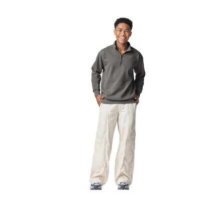 Comfort Colors Adult 1/4 Zip Sweatshirt, Style G1580, Grey, Medium