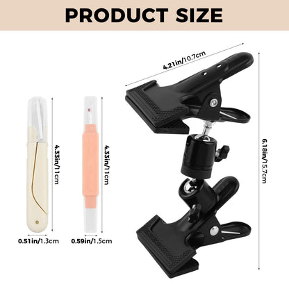 Portable Embroidery Hoop Stand Holder, Black Cross Stitch Hoop Holder, Adjustable 360° Rotated Cross Stitch Lap Stand for Most Sizes and Shapes of Embroidery Needlework Hoops