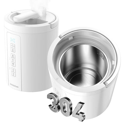 3L Stainless Steel Humidifier for Bedroom, Warm Mist Humidifiers Easy Clean, Steam Humidifier for Living Room, Whisper-Quiet and Filterless, with Sleep Mode and Timer, Auto-off Setting