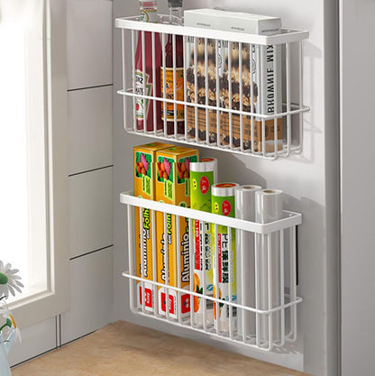 EigPluy 2 Piece Kitchen Cabinet Door Storage Box,Self Adhesive Wall Mounted Storage Boxes,Wardrobe/Bathroom/Refrigerator Small Items Organizer Storage Box (White)