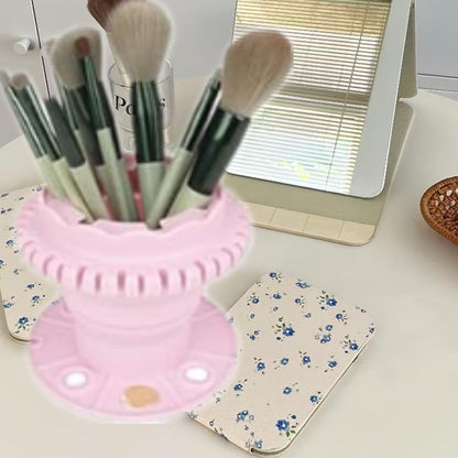 Painter's Foldable palette Paint Brush Cleaner Rinse Cup Brushes Holder (All-in-One) with Storage bag, Silicone safe and easy to clean, easy to store for Acrylics, Oils and Water-Based Paints (Pink)