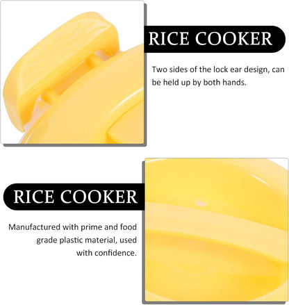 Microwave Food Container, 1L Rice Cooker Maker, Steamer Microwave Cookware for Rice, Chicken, Pasta