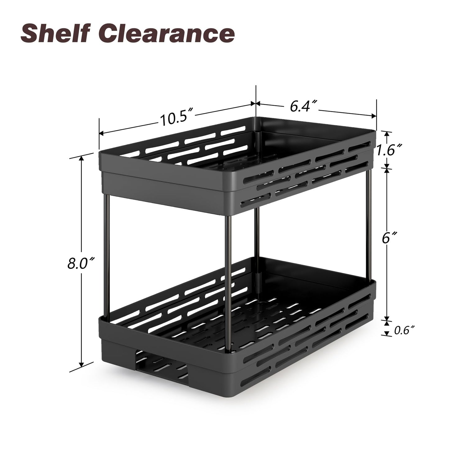 Pull Out Spice Rack Organizer for Cabinet, 3 Packs Slide Out Spice Racks Organizer, Spice Cabinet Organizers, Cabinet Size Need:12'' Highx11'' Deepx5'' Wide,Each Tier Hold 10 Spice Jar - 2 Tier, Black
