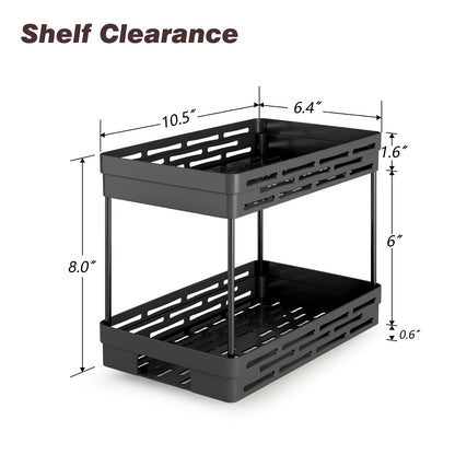 Pull Out Spice Rack Organizer for Cabinet, 3 Packs Slide Out Spice Racks Organizer, Spice Cabinet Organizers, Cabinet Size Need:12'' Highx11'' Deepx5'' Wide,Each Tier Hold 10 Spice Jar - 2 Tier, Black
