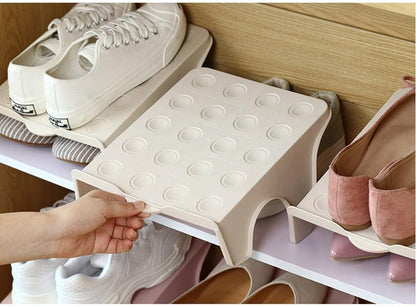 4 10 8.7 4.7", Closets, Pcs Stacking Shoe Organizer for Shelf x in Double Layer Space Saving Shoe Dividers for Shelves