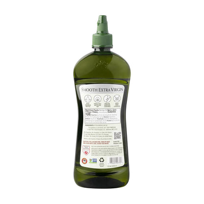 25.4 Oz., Pompeian Easy Squeeze, Smooth Extra Virgin Olive Oil, First Cold Pressed, Mild and Delicate Flavor, Mess