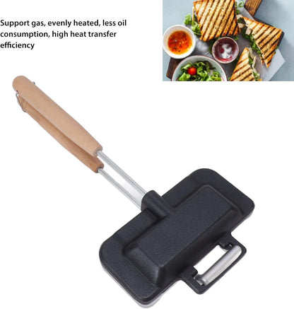 Haofy Double Sided Skillet Sandwich Baking Pan, Bread Crimp Sealing Pan for Toasting