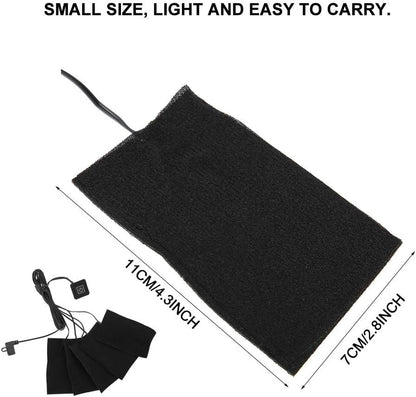 USB Electric Heated Pad, Five Heater Pads, Carbon Fiber Heated Sheet, Temperature Warmer Tool