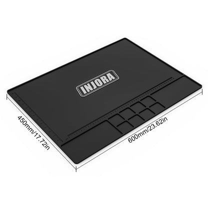 INJORA RC Silicone Pit Mat Repair Work Mat Soldering Mat for RC Car Upgrade (600x450mm)