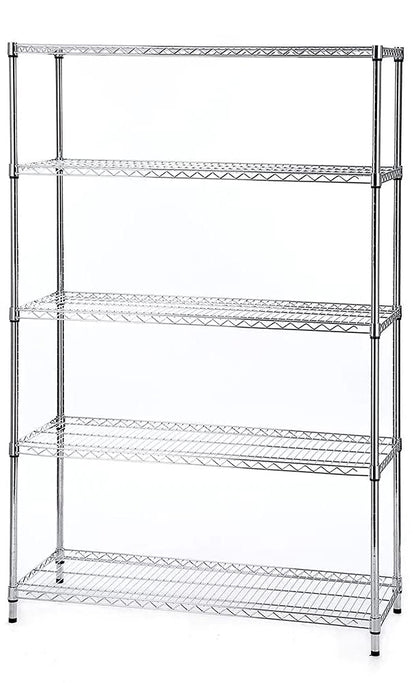 Regal Altair 14'' Deep x 36'' Wide x 72'' High 5 Tier Chrome Wire Shelving Unit | NSF Commercial Storage Rack Kit
