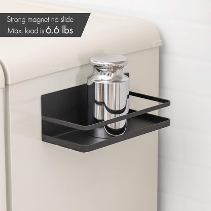KES Magnetic Spice Rack for Refrigerator, Magnetic Shelf Spice Shelf for Kitchen, 2 Pack Matte Black