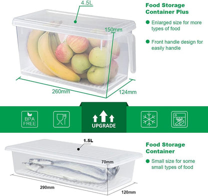 Fridge(3 Pack)- 4.5L SILIVO Lettuce Keeper for Vegetable Storage Containers for Refrigerator with Drain Tray Keep Fresh