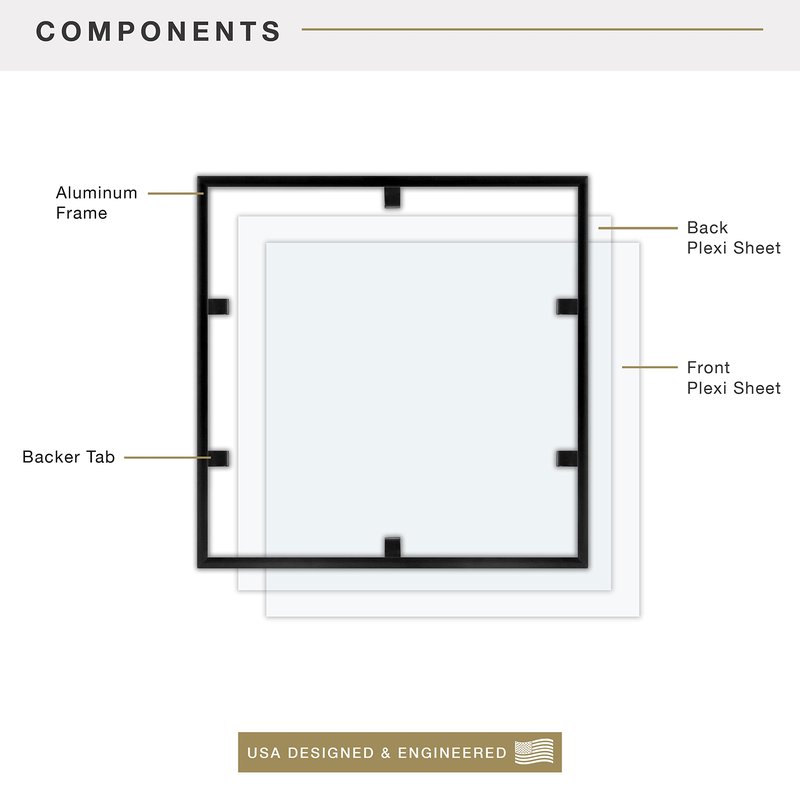 MCS Gallery Aluminum 12.5x12.5 Inch Album Cover Frame (6pk), Black (65506)