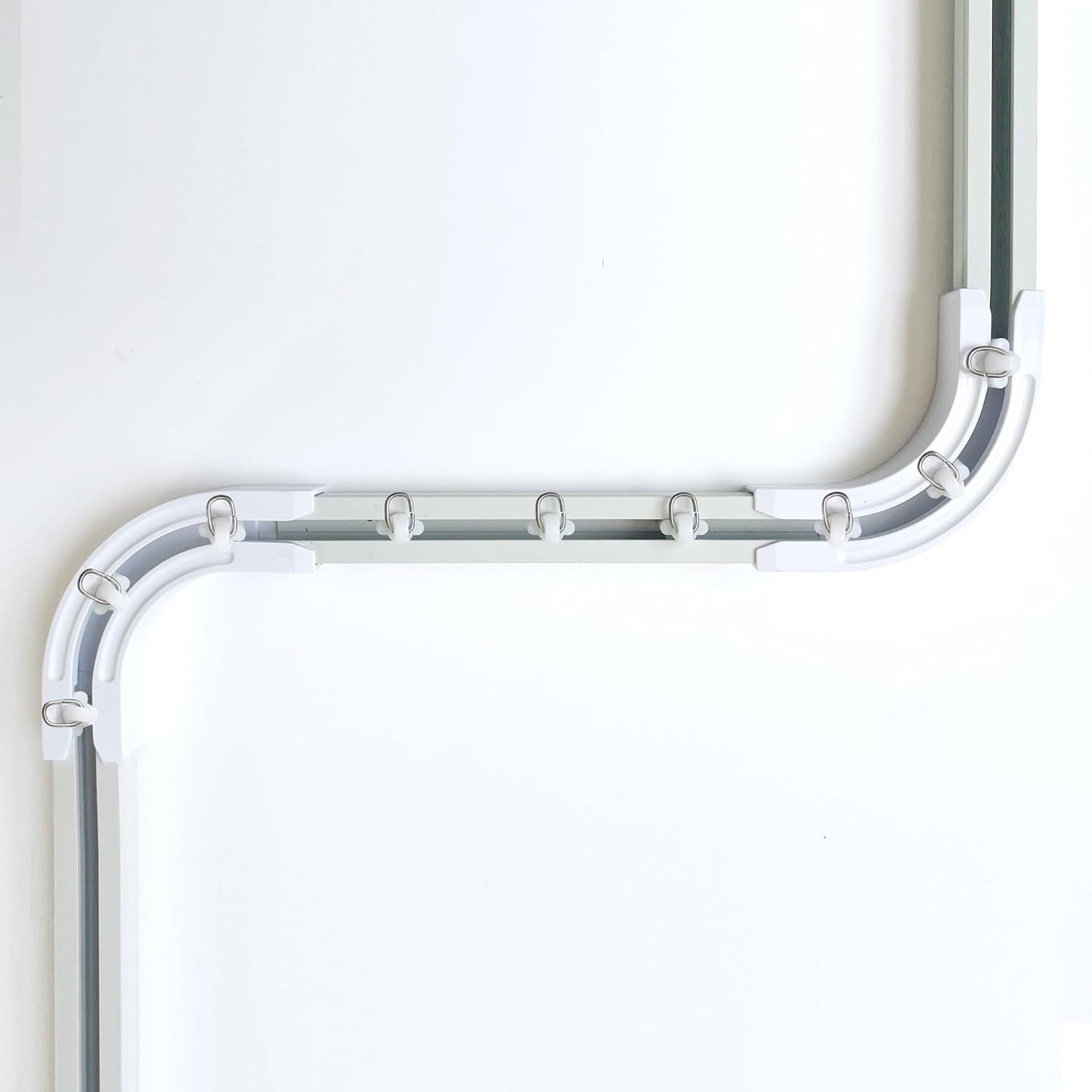 90 Curved Connectors for Track Curtains, Ceiling Mount/Wall Mount, White 2PCS