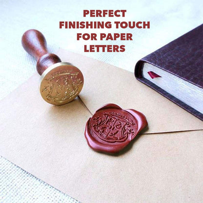 BELMAKS 7PCS Harry Potter Wax Stamp Seals Kit with Vintage Seal Wax Stamp Hogwarts for Postcard Invitation Letters Gifts and Crafts Letter Prints Envelope Wooden Set