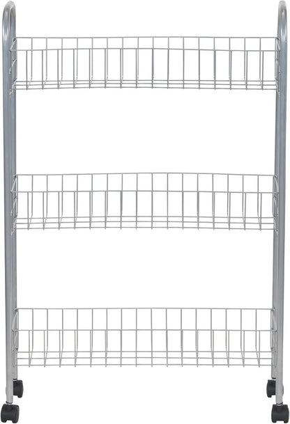 3 Household Essentials Slim Storage Cart, Shelf Storage Cart with Wheels, Perfect for Laundry Rooms, Bathrooms
