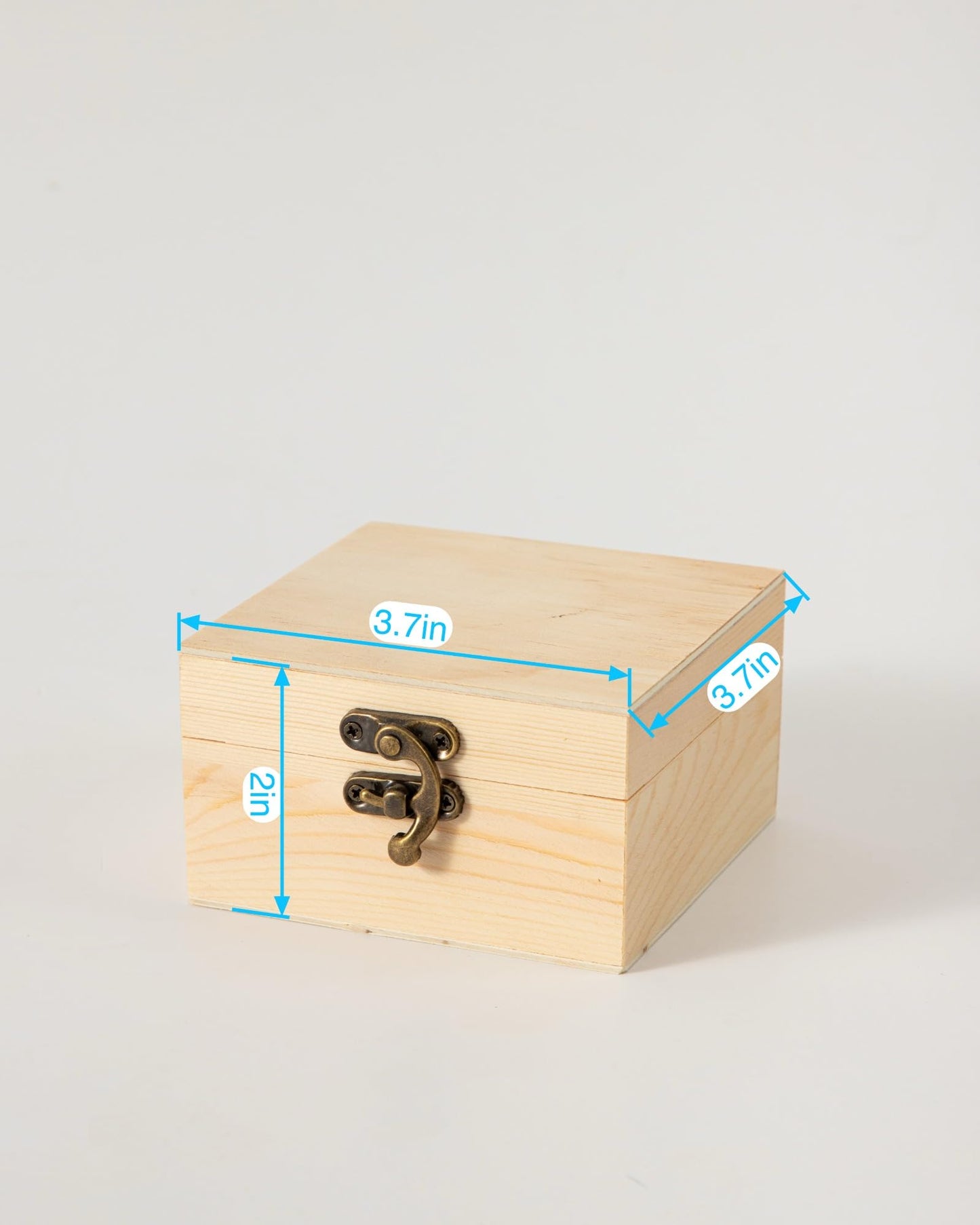 12 Piece Small Wooden Box Unfinished Wooden Treasure Box with Lids for DIY Crafts (3.7X3.7X2 inches)