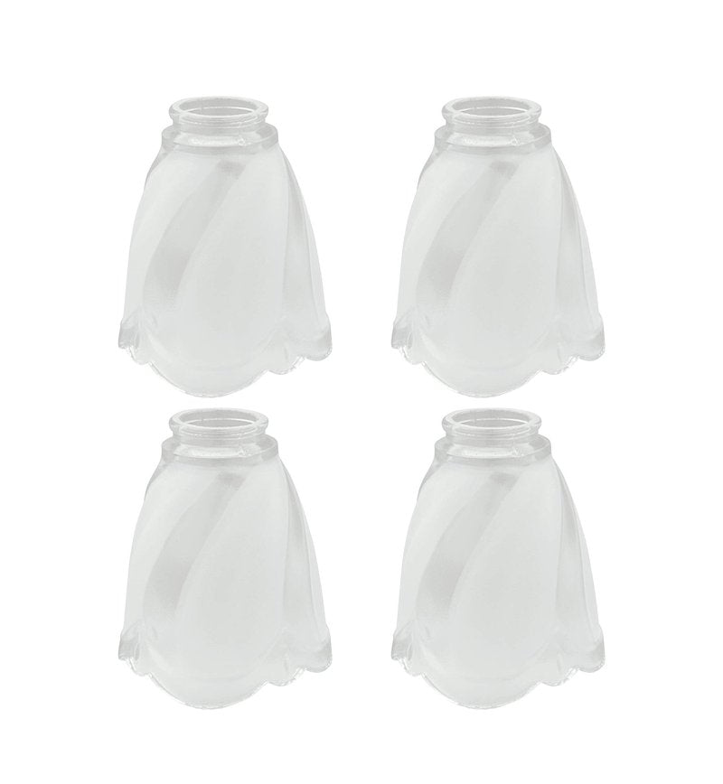 Aspen Creative 23058-4 Transitional Clear & Sandblasted Ceiling Fan Glass Shade.2-1/8"Fitter.Size:4-3/4"D x 5-5/8"H.4Pcs/Pack