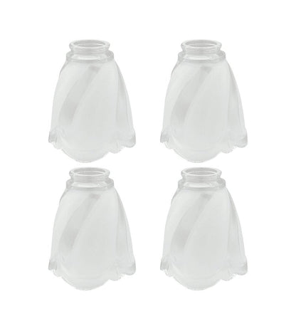 Aspen Creative 23058-4 Transitional Clear & Sandblasted Ceiling Fan Glass Shade.2-1/8"Fitter.Size:4-3/4"D x 5-5/8"H.4Pcs/Pack