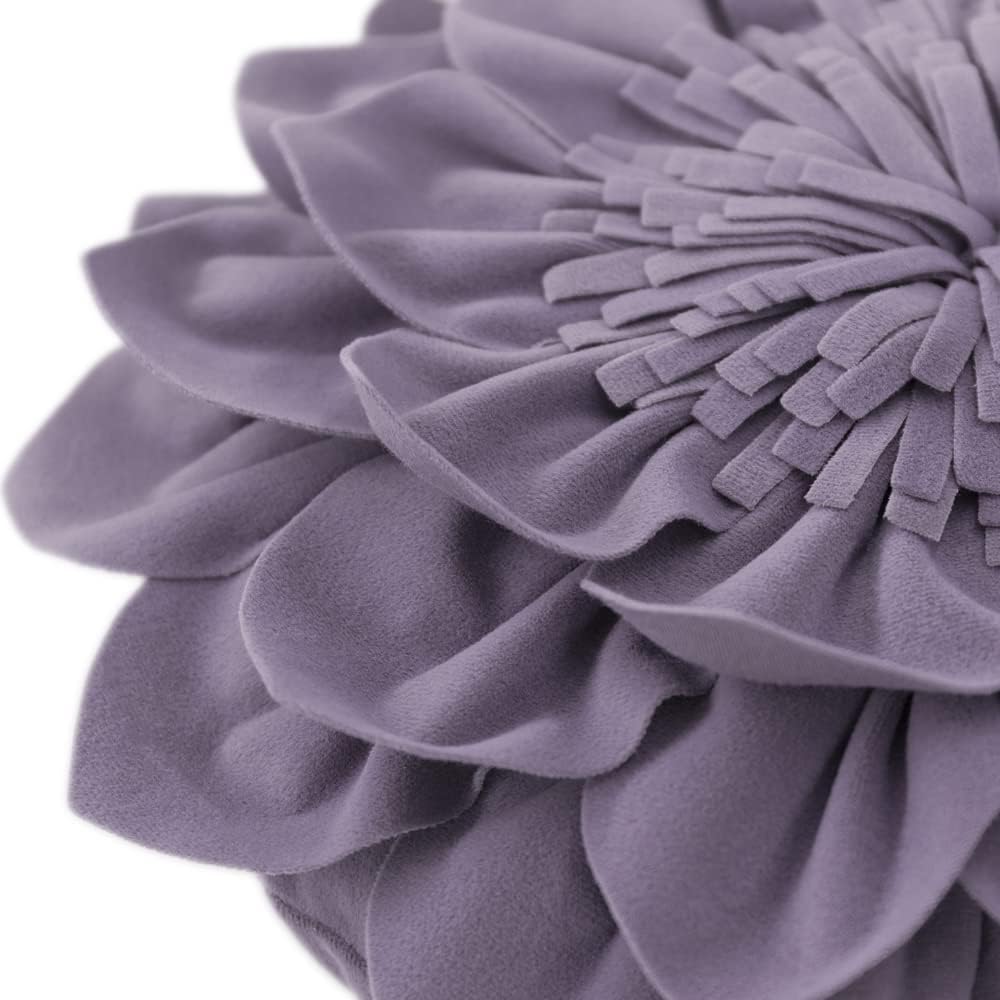 OiseauVoler 3D 12 Inch Decorative Flower Throw Pillows with Insert Included Accent Round Pillow Handmade Cushion