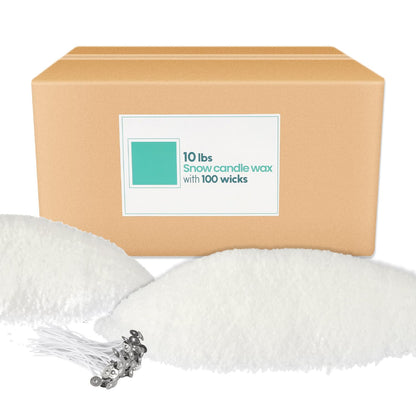 10 lb Pearl Wax Sand DIY Set with 100 Wicks, Reusable, Continuous Burning, Unscented Candle Powder, Designed for Handmade Candles, Wedding Celebrations and Party Decorations