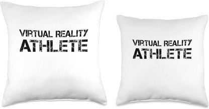 Virtual Reality Athlete Throw Pillow, 18x18, Multicolor Design