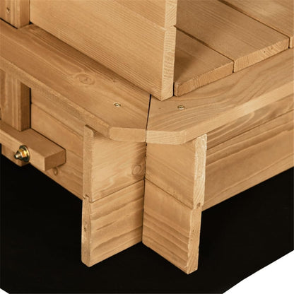 CARLIÉ Kids Wooden Sandbox with Cover for Backyard Garden,Sand Box with Adjustable Canopy,Kids Outdoor Play Equipment Sand Protection Bottom Liner
