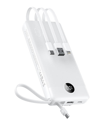 VEEKTOMX Portable Charger with Built-in Cables, 20000mAh Power Bank for iPhone, Fast Charging USB C Battery Pack, Travel Essentials Powerbank Compatible with iPhone, Samsung, Android, etc