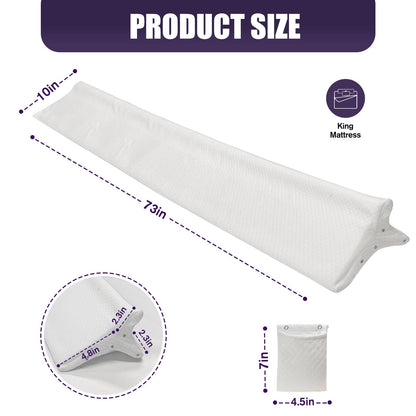 JZHLLA Triangle Bed Gap Filler King High Density Foam Headboard Gap Filler Pillow with 2 PCS Pockets and Removable Washable Cover, Prevent Items from Falling