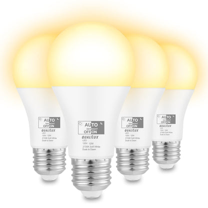 Dusk to Dawn Light Bulbs, Auto On/Off Light Sensing LED Bulbs Outdoor, Vintage Amber, Edison ST19 2-Pack, 6.5W 700LM 60W Equivalent, HQ-H027
