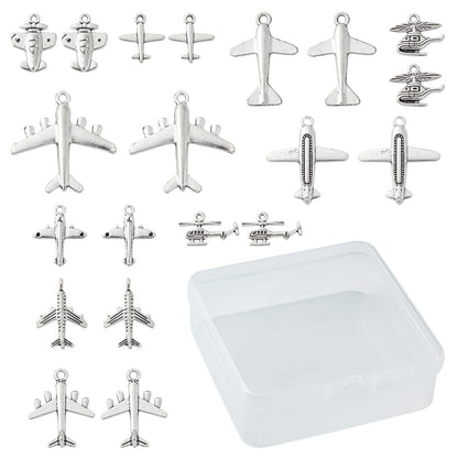 Ipotkitt 100 Pcs 10 Styles Vintage Style Charms Passenger Airplane Charms Aircraft Airliner Charms Jewelry Findings for Jewelry Making DIY Crafts