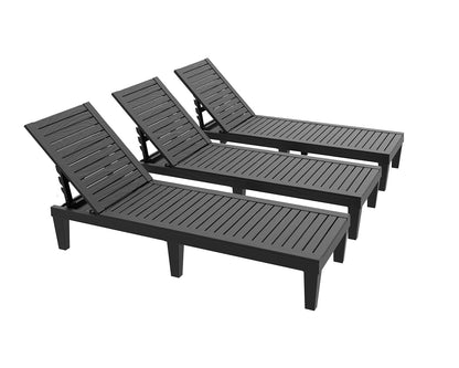 GGYI 3 Patio Lounge Chair,Resin Outdoor Chaise Lounge with Waterproof Design & Lightweight Frame,Premium Outdoor Lounge Chairs for Backyard, Poolside, Garden