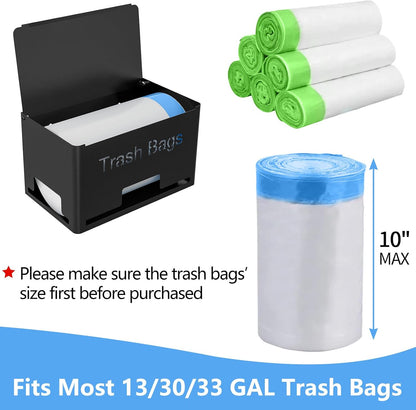 STWWO Large Trash Bag Holder - Metal Garbage Bag Dispenser for Kitchen Storage | Wall Mounted or Freestanding, Black