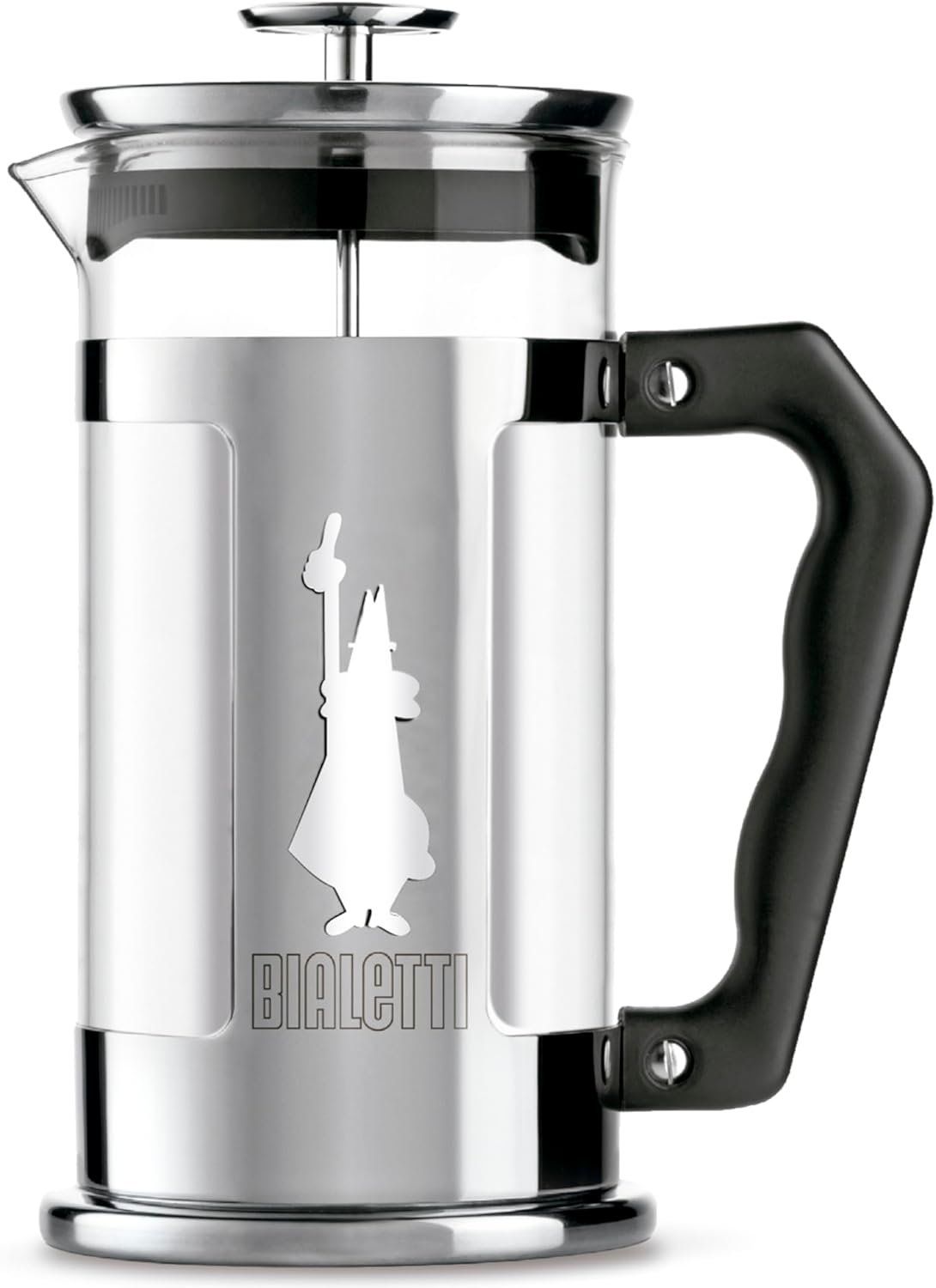 Bialetti 6860 Preziosa Stainless Steel 3-Cup French Press Coffee Maker, Silver