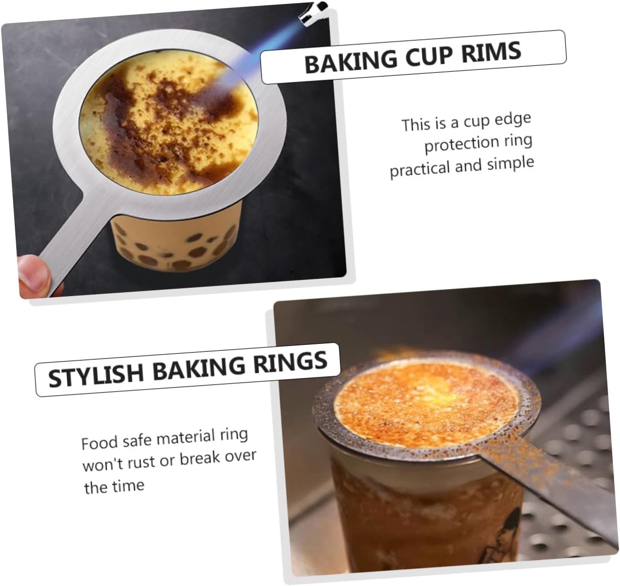 2 Pcs Milk Tea Baking Rings, Stainless Steel Protective Circle for Tea Cup Accessories