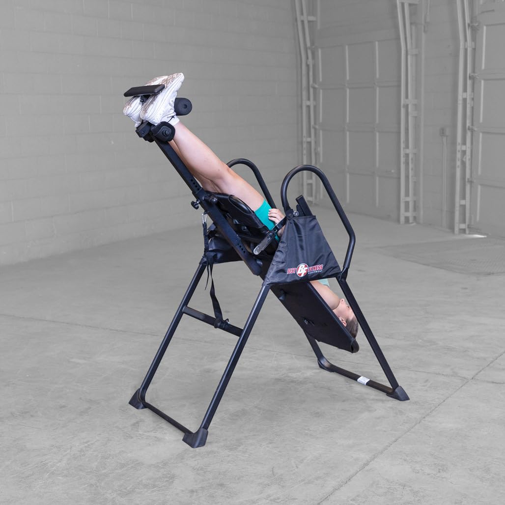 Body-Solid (BFINVER10B) Best Fitness Inversion Foldable Table, Lumbar Stretching and Strength Training Equipment for Professional Inversion Therapy, Home and Commercial Gym (Midnight Black)