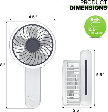 Magshion Portable Handheld 3-Inch Battery Operated Rechargeable Fan