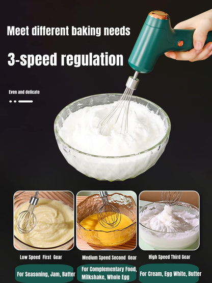 Mini Hand Mixer, Cordless Electric Handheld Mixer, USB Rechargeable with 2 Detachable Whisks for Kitchen Baking