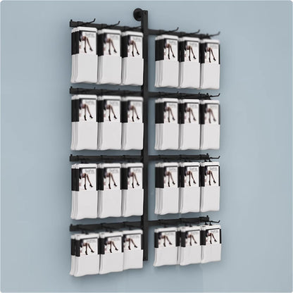 Wall-Mounted Sock Display Stand, Metals, Retail Underwear Showshelves, Lingerie Bra Rack Swimsuit Organizer Hanger, Commercial Clothing Store Shelf, 4 Tier(60 * 150cm)