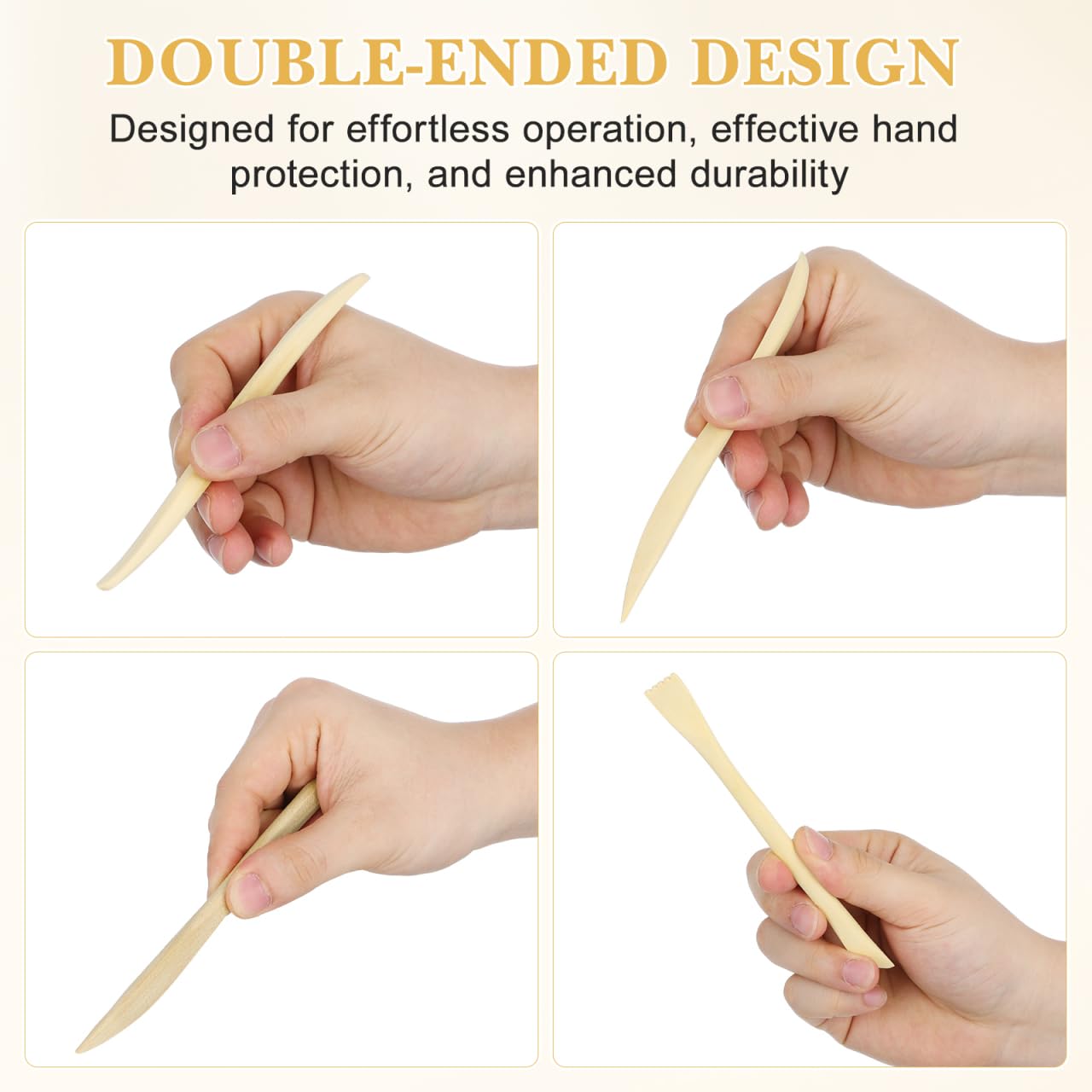 VILLCASE 30pcs Wooden Clay Sculpting Tools, 6.1'' Double Ended Clay Modeling Tools for Cutting Shaping Carving, Polymer Pottery Dough Ceramic Modeling Kit for Classrooms, Beginners, Group Activities