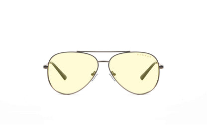 GUNNAR - Premium Gaming and Computer Glasses - Blocks 65% Blue Light - Maverick, Gunmetal, Amber Tint