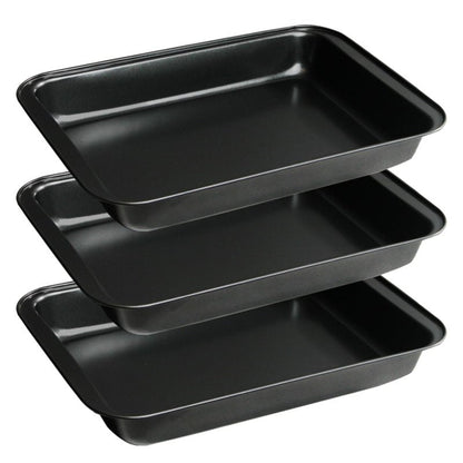 FISDEN Set of 3 Rectangular Cake Pan, Non-Stick Baking Pan for Oven, 9 x 13 Inch Deep Cookie Sheet Tray, BPA Free Bakeware for Brownie Lasagna Casserole Bread