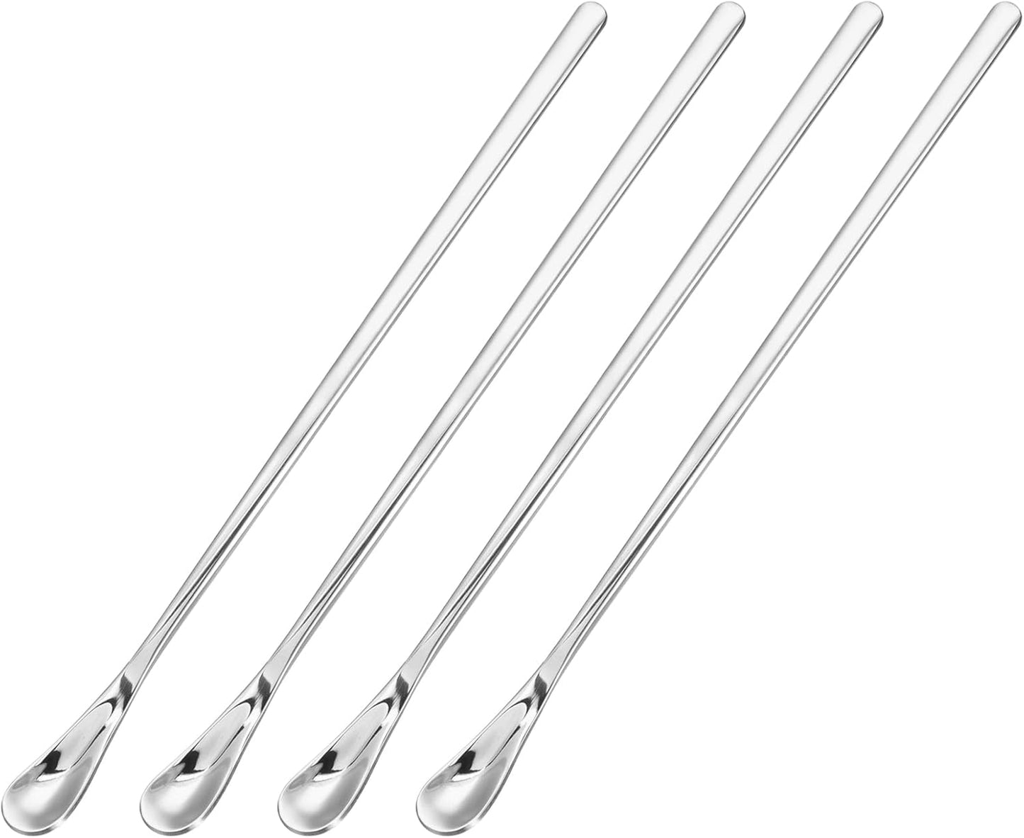 uxcell 4Pcs 7.6 Inch Stainless Steel Mixing Spoon Set, Cocktail Stirrer Bar Spoon for Drink Stirring